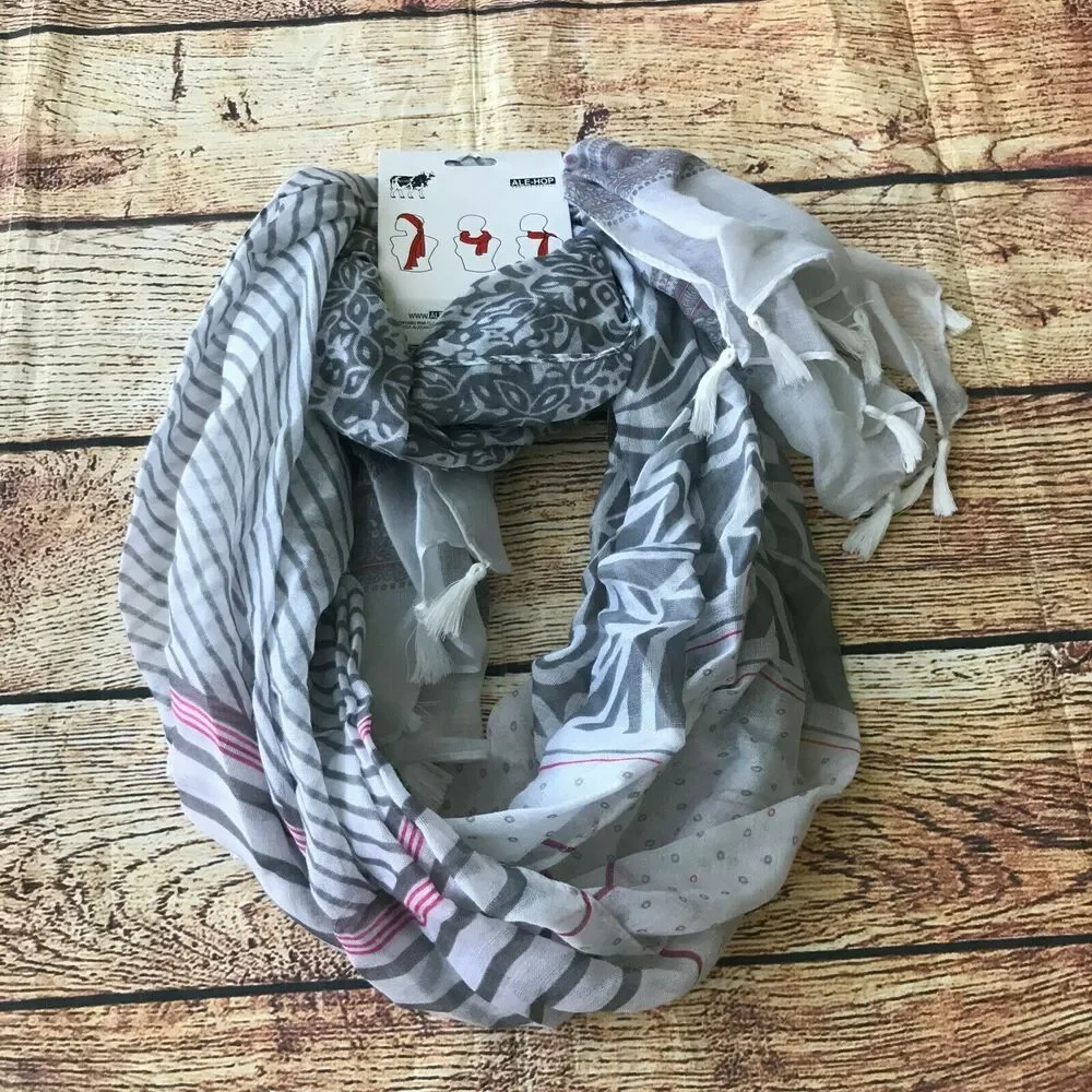 Ale-Hop Boho Tassel Scarf Lightweight Fashion Wrap for Fall Outfits OS NWT